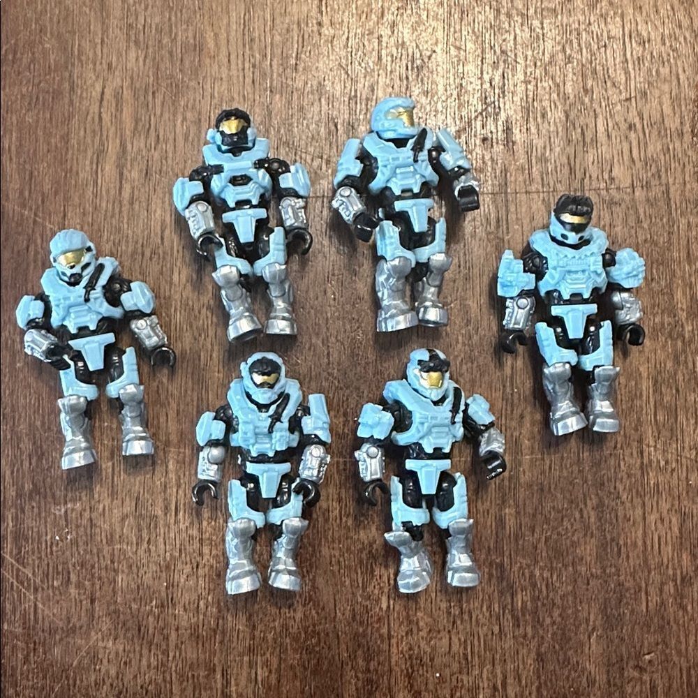 6 Halo Mega Bloks Construx Warrior Spartan Figures Toy